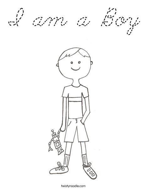 B is for Boy Coloring Page