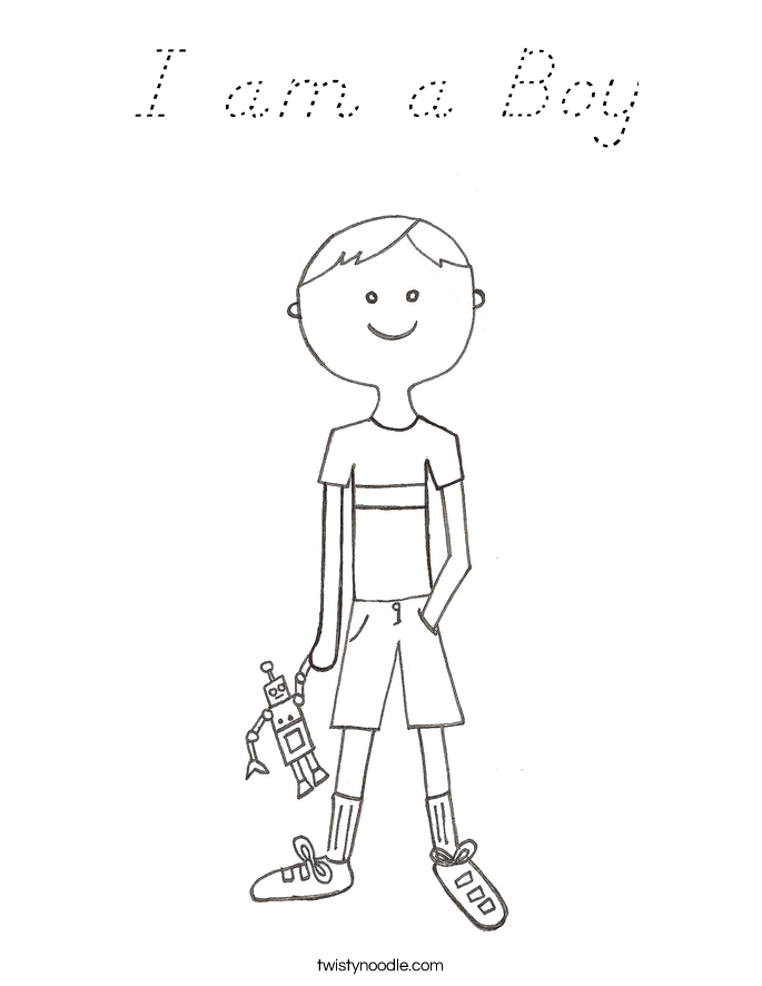 I am a Boy Coloring Page