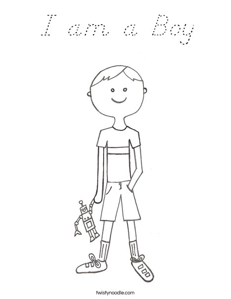 B is for Boy Coloring Page