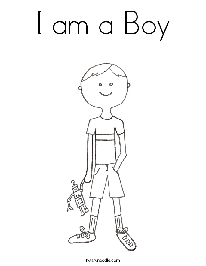 I am a Boy Coloring Page