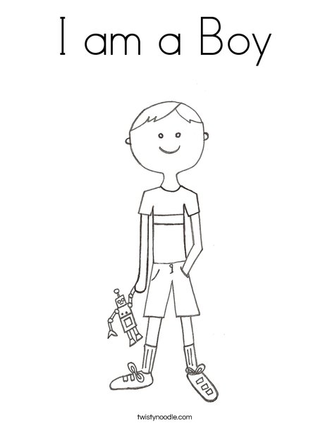 B is for Boy Coloring Page