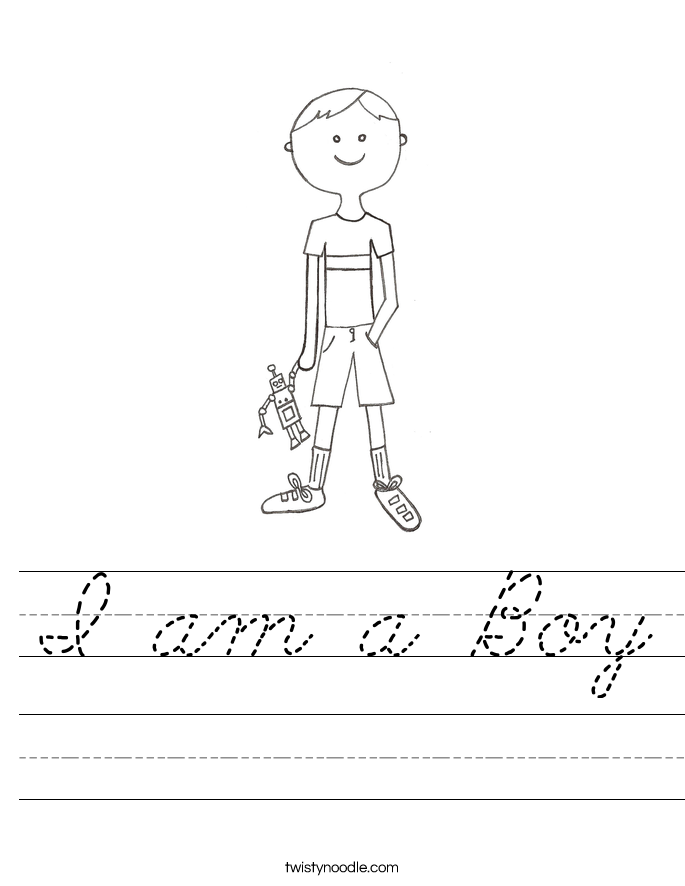 I am a Boy Worksheet