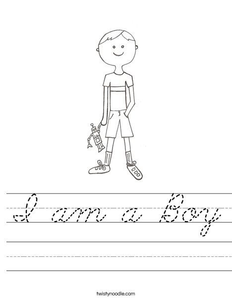 B is for Boy Worksheet