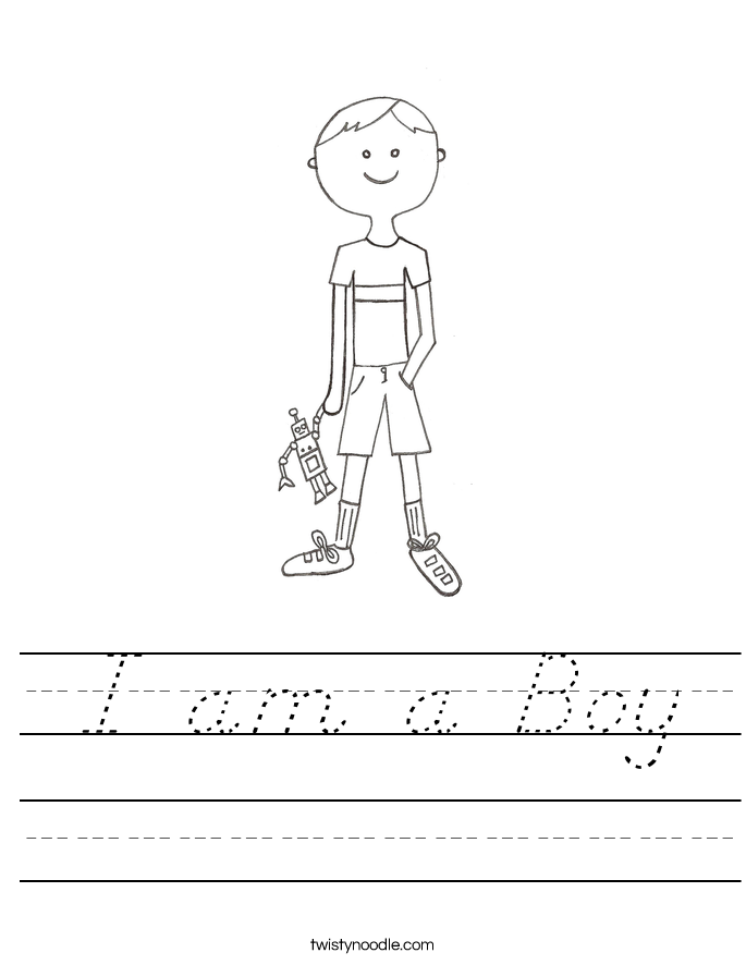 I am a Boy Worksheet