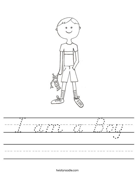 B is for Boy Worksheet