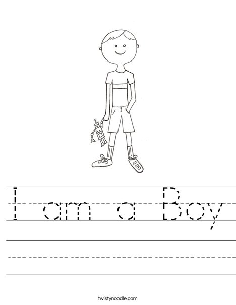 B is for Boy Worksheet