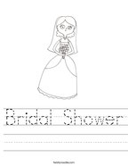 Bridal Shower Handwriting Sheet