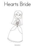 Hearts Bride Coloring Page