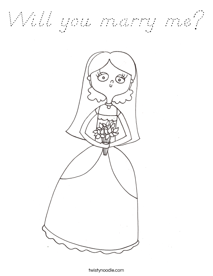 Will you marry me? Coloring Page