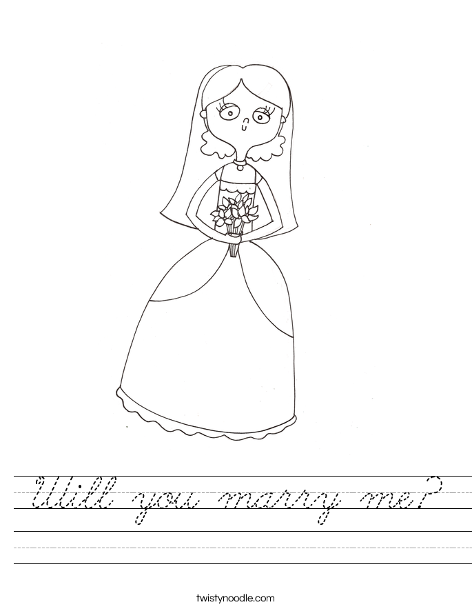 Will you marry me? Worksheet