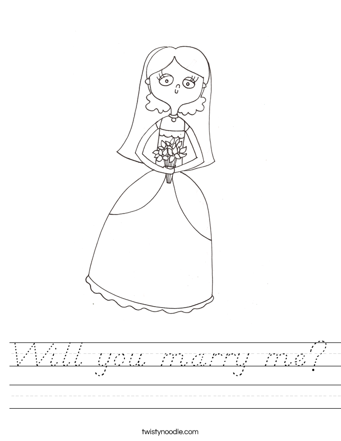 Will you marry me? Worksheet