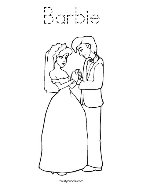 Bride and Groom Coloring Page