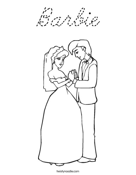 Bride and Groom Coloring Page