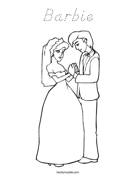 Bride and Groom Coloring Page