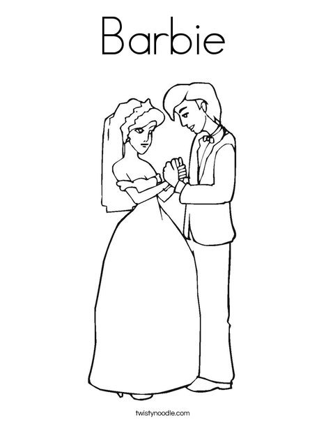 Bride and Groom Coloring Page