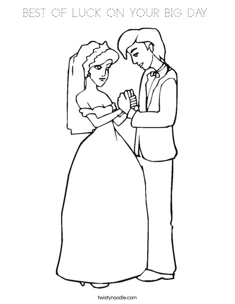 Bride and Groom Coloring Page