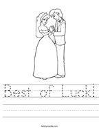 Best of Luck Handwriting Sheet