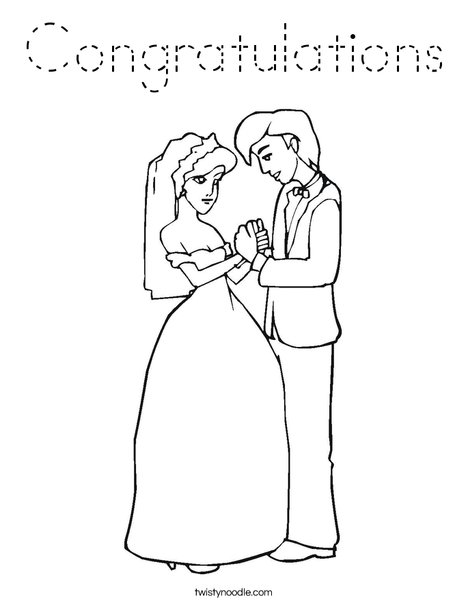 Bride and Groom Coloring Page