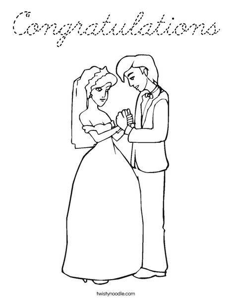 Bride and Groom Coloring Page