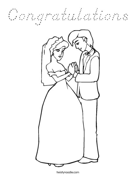 Bride and Groom Coloring Page