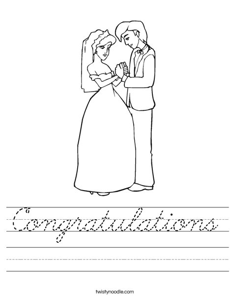 Bride and Groom Worksheet