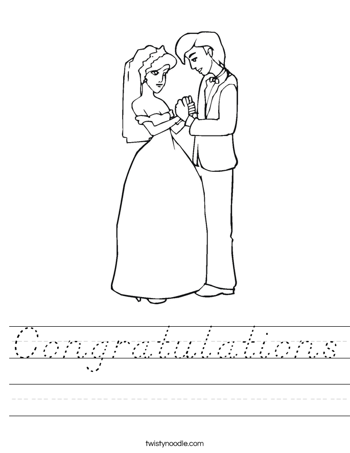 Congratulations Worksheet