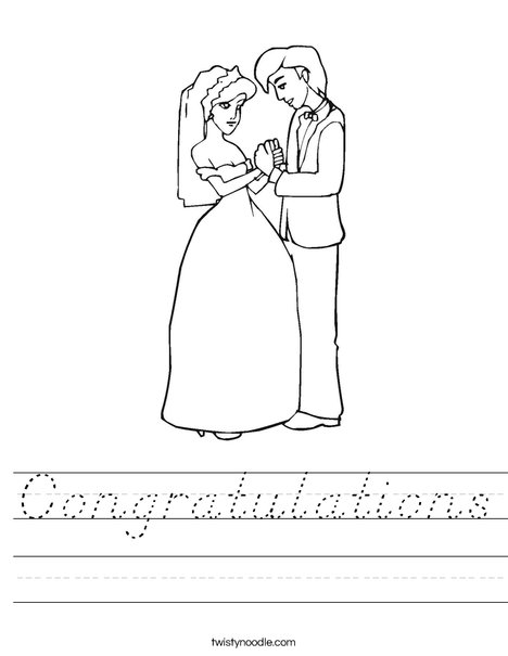 Bride and Groom Worksheet