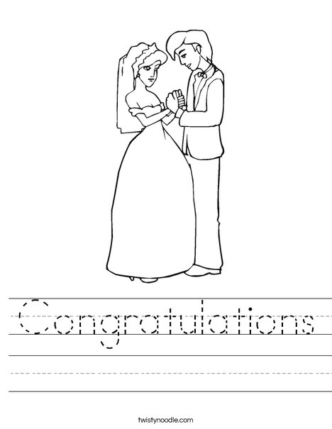 Bride and Groom Worksheet