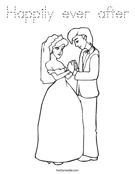 Bride and Groom Coloring Page