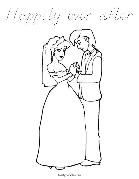 Bride and Groom Coloring Page