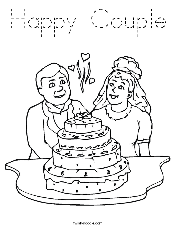 Happy Couple Coloring Page
