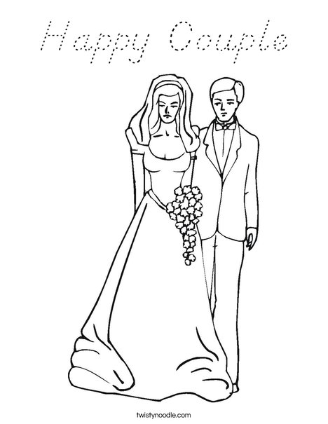 Just Married Coloring Page