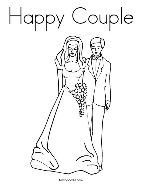 Just Married Coloring Page