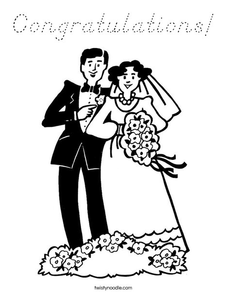 Bride and Groom2 Coloring Page