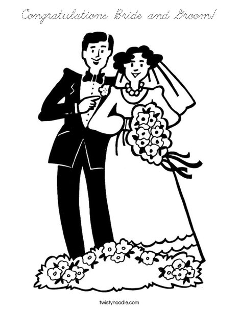 Bride and Groom2 Coloring Page