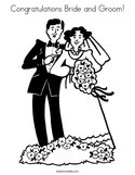 Congratulations Bride and Groom Coloring Page
