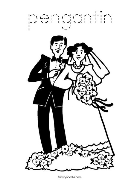 Bride and Groom2 Coloring Page
