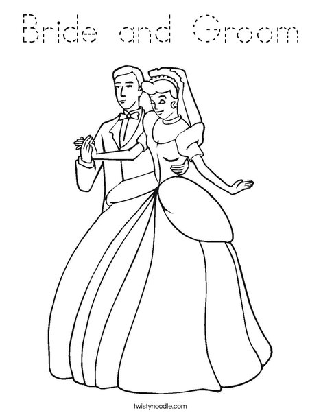 Bride and Groom3 Coloring Page