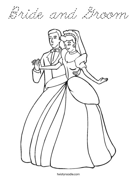 Bride and Groom3 Coloring Page