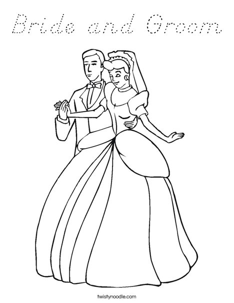 Bride and Groom3 Coloring Page