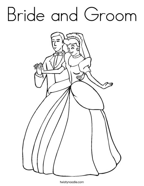 Bride and Groom3 Coloring Page