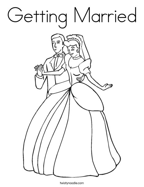 Bride and Groom3 Coloring Page