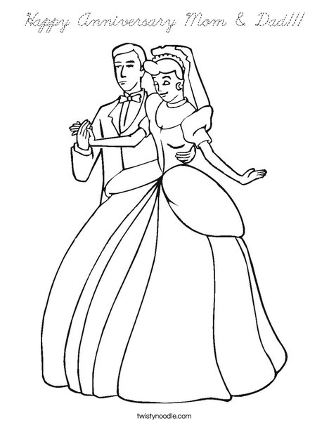 Bride and Groom3 Coloring Page
