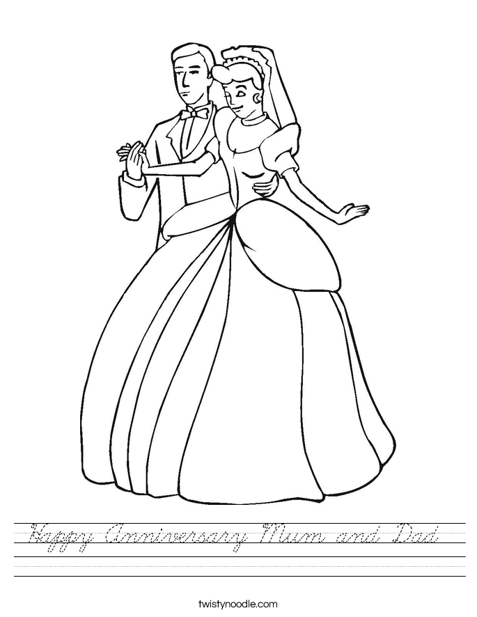 Happy Anniversary Mum and Dad  Worksheet