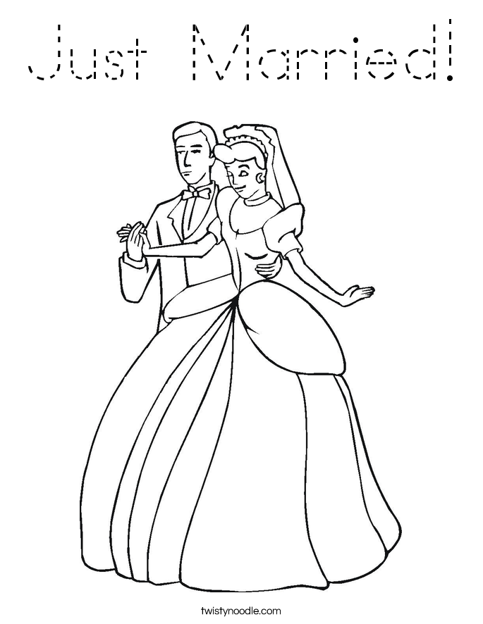Just Married! Coloring Page