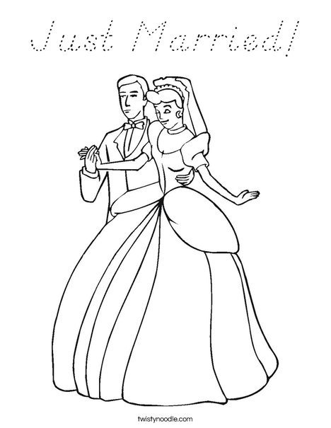 Bride and Groom3 Coloring Page