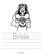 Bride Handwriting Sheet