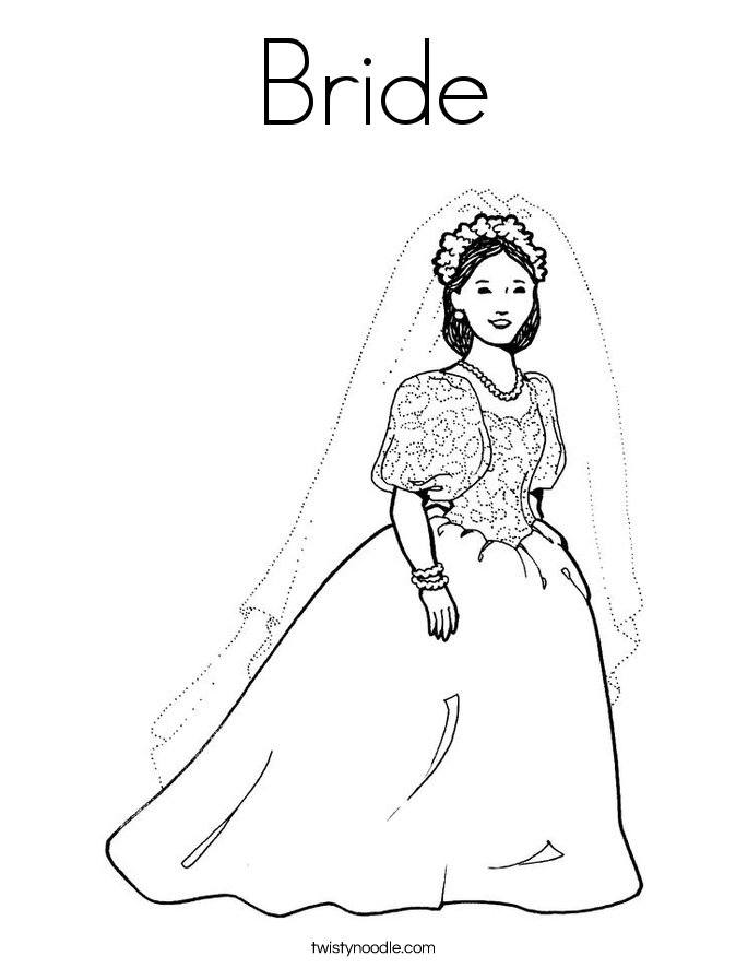Bride Coloring Pages - Bride 3 Coloring Page 