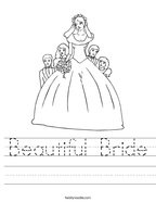 Beautiful Bride Handwriting Sheet
