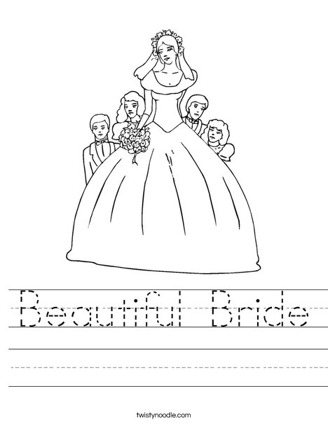 Beautiful Bride Worksheet